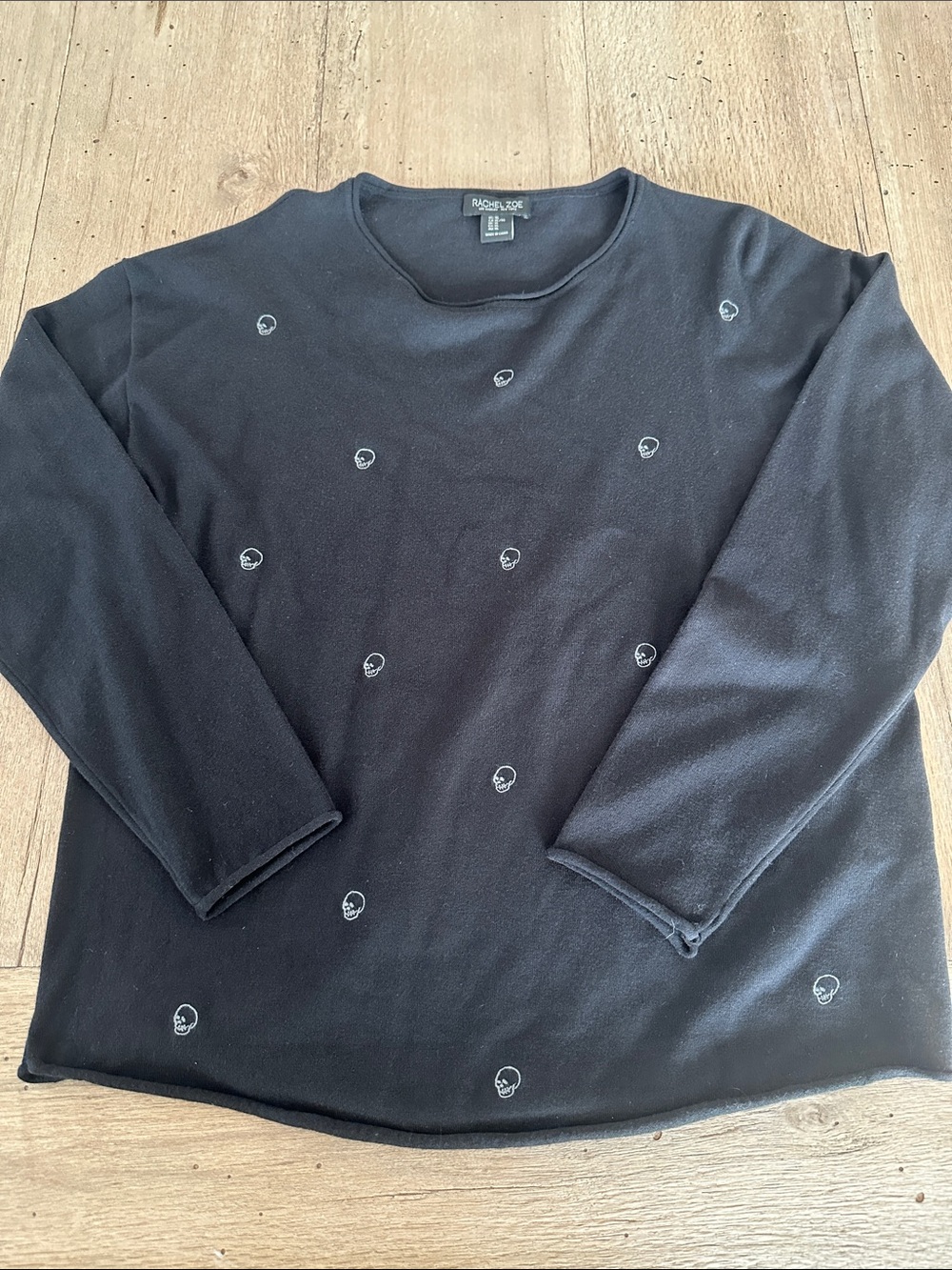 Rachel Zoe Skull Long Sleeve Sweater